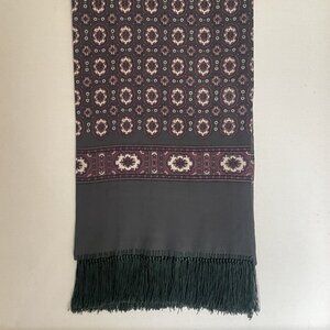 Khaki Green Print Opera Scarf